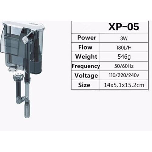 220V XP 05/09/11/13 Aquarium External Filter Media Replaceable Oil Skimmer Activated Carbon Filter Sponge Box Fish Tank Cleaning