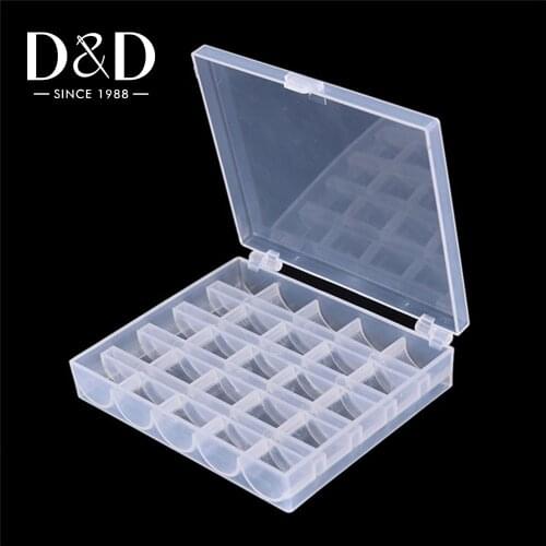 25 Slots Empty Bobbins Spools Box Sewing Machine Bobbin Case Covers Sewing Craft Plastic Case Storage Box for Sewing Machine
