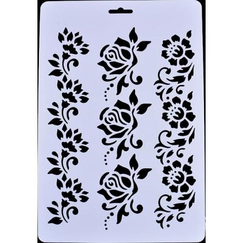 3 Bunches of Rose DIY Layering Stencil Masking Spray Template Scrapbooking Stamp Album Decorative Embossing Paper Card Craft