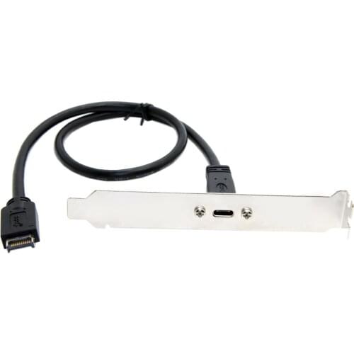 40cm USB 3.1 Front Panel Header to USB-C Type-C Female Extension Cable with Panel Mount Screw