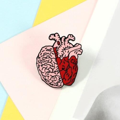 Anatomical Heart Enamel Pins Organ Medical Anatomy Heart Neurology Brooch for Doctor and Nurse Lapel Pin Bag Badges Jewelry Gift
