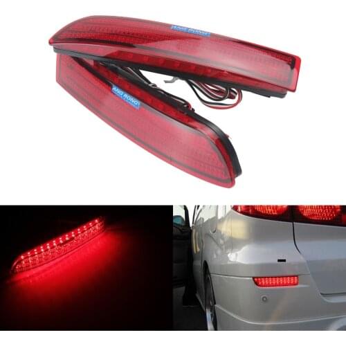 ANGRONG 1 Pair 2PCS Red Rear Bumper Reflector LED Brake Stop Light For Toyota Avensis Previa Alphard RAV4