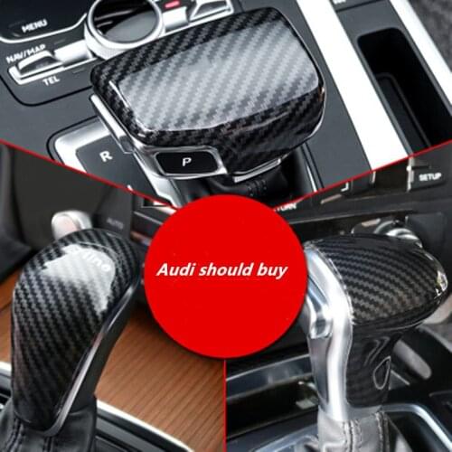Car ABS Carbon Fiber Shift Gear Head Knob Cover Case Trim Protection Sticker Fit for Audi Q5 Q7 A6 A4 B7 A5 A7 A4L A6L Q5L S6