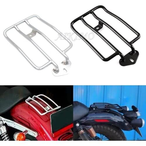 Chrome/Black Motorcycle Rear Solo Seat Luggage Rack Support Shelf For Harley Sportster Iron XL 883 1200 2004-2019