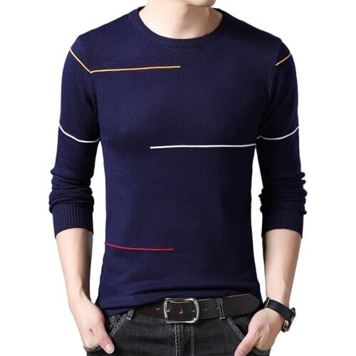 TFETTERS Brand-sweater 2020 Male Pullover Sweater Men Knitted Sweater Striped Mens Knitwear Clothes Men Slim Sweaters