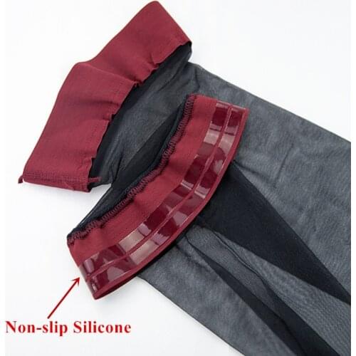 Silicone Stay Up Thigh High Stockings 1D Ultra Thin Transparent Medias De Mujer Oil Glossy Nylon Pantyhose Women Sexy Hosiery