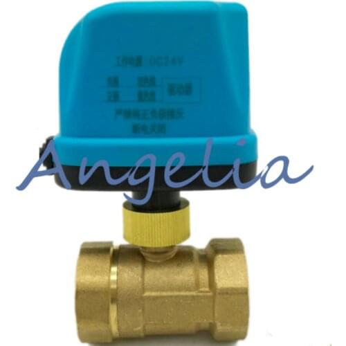 DC12V/24V DN25 G1" BSP Brass 2 Way Motorized Ball Valve Electrical Actuator Valve Normally Open