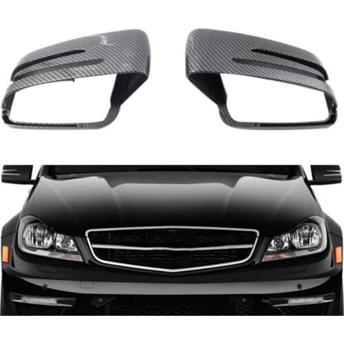 For Benz C Class W204 E W212 CLS C218 GLA X156 Rearview Mirror Cover Carbon Fiber 1 Pair