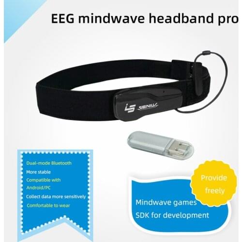 EEG Headband Pro Brain Wave Feedback Bluetooth 2.0 4.0 With Software Leather Band Concentration Training For Android Windows
