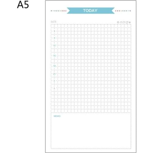 6 Holes Refill Inner Paper Diary Week Month Planner for A5 Loose Leaf Notebook