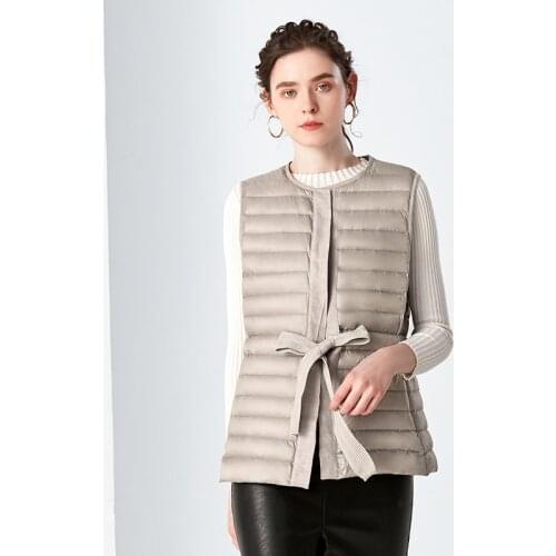 Fad Autumn Winter Warm Slim Duck Down Sleeveless Women Jacket Winter Coat Female Fashion Women Down Vest A144