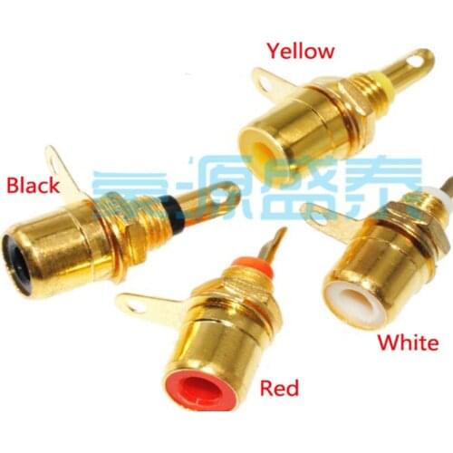 RCA Female Socket/Jack Connector Panel Mount Gold-Plated For AV/Audio/stereo