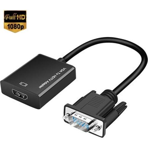 HD 1080P VGA to HDMI-compatible Converter Adapter Output with Audio VGA TV AV to HDTV Video Cable Converter Adapter for TV PC