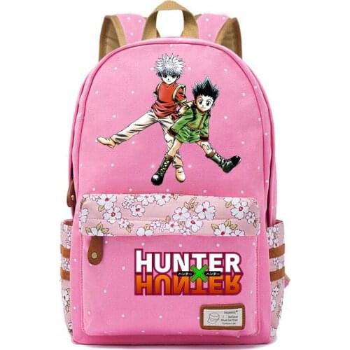 Anime Hunter Hunter Backpack Canvas Schoolbag Teenger Casual Packsack High Quality Mochila Unisex Student Travel Laptop Bag