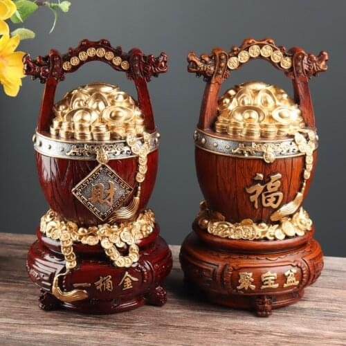 CHINESE ZHAOCAI JINBAO PIGGY BANK RESIN ORNAMENTS OFFICE TABLE DECORATION HOME LIVINGROOM FIGURINES CRAFTS STORE OPENING GIFTS