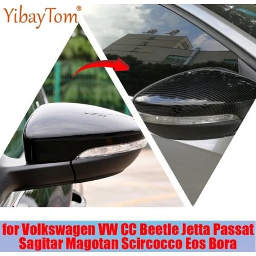 Car Styling Side Modified Rearview Mirror Cover Caps for Volkswagen VW CC Beetle Jetta Passat Sagitar Magotan Scirocco EOS Bora