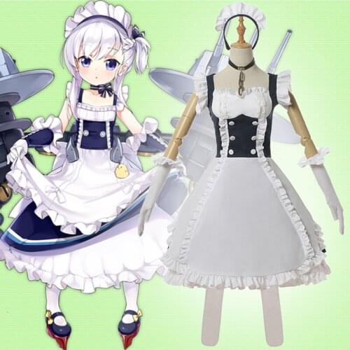 Game Azur Lane Cosplay Costumes HMS Belfast Cosplay Costume Dresses maid outfit apron dress Clothes Suits Anime Comic Sexy