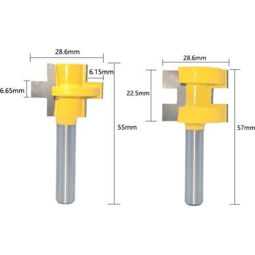 3 Teeth Joint Assemble Router Bits Tongue T-Shaped Tenon Knife Square Tooth Tenon Knife For Wood Woodwork Cutting Tools