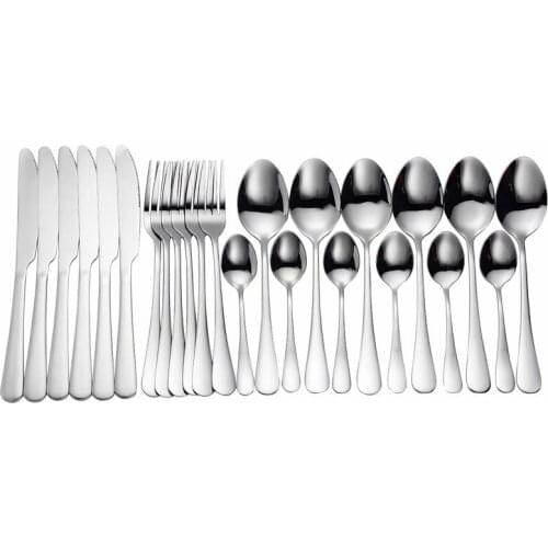 Stainless Steel Cutlery Set 24 Piece Dinnerware Set Tableware Forks Spoons Knives Portable Cutlery Gold for Kitchen Dropshipping