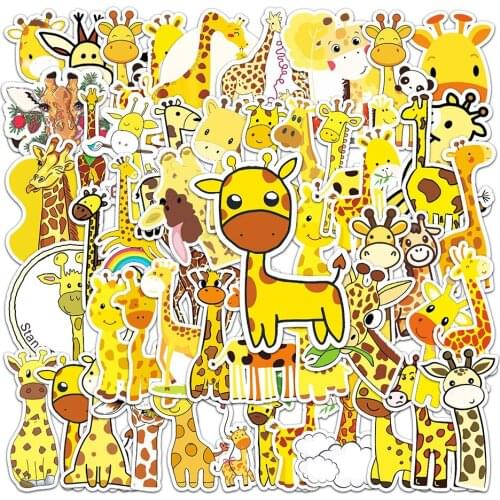 10/30/50PCS Cute Giraffe Graffiti Stickers Aesthetic Water Bottle Phone Laptop Luggage Bike Waterproof Kids Cartoon Sticker Toy