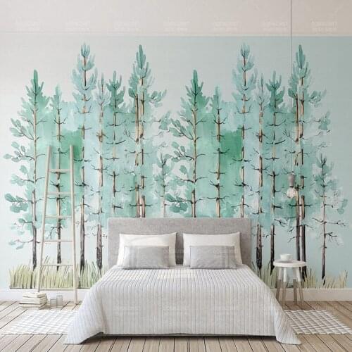Photo Wallpaper Modern 3D Green Forest Murals Wall Cloth Living Room TV Sofa Backdrop Wall Painting Waterproof Papel De Parede