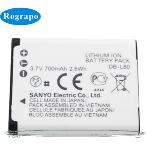 New 700mAh DB-L80 D-LI88 D LI88 Replacement Battery For SANYO VPC-CG10 VPC-CG20 For PENTAX VPC-CG88 CG100 Full Accumulator