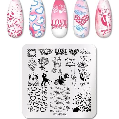 PICT You Valentines Day Nail Stamping Plates Love idea nail Art Plate Stainless Steel Nail Design Stamp Plate Stencil Tools