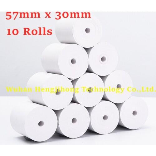 57 x 30mm Thermal Paper POS Printer 10 Rolls Mobile Bluetooth Cash Register Paper Roll for Paperang & Peripage Mini Printer