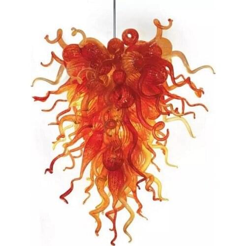 Mouth Blown Luxury Villa Chandelier Hand Blown Colored Glass Modern Style Chandelier