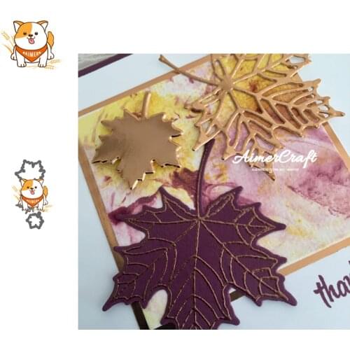 3PCS Maple Leaf Metal Cutting Dies Scrapbooking Stencil DIY Decorative Embossing Craft Die Cuts Card Making New Dies For 2019