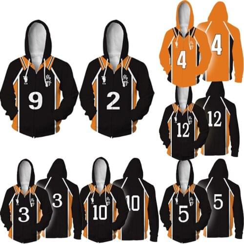 Haikyuu Hoodie Sweatshirt Japan kageyama tobio Hinata Shoyo Unisex 3d Anime Cosplay Costume Fukurodani Volleybal Club Casual