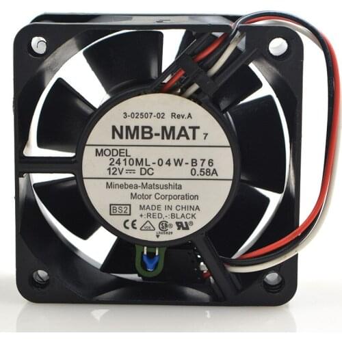 FOR NMB 6025 12V 0.58A 2410ml-04w-b76 three-line intelligent temperature control cooling fan