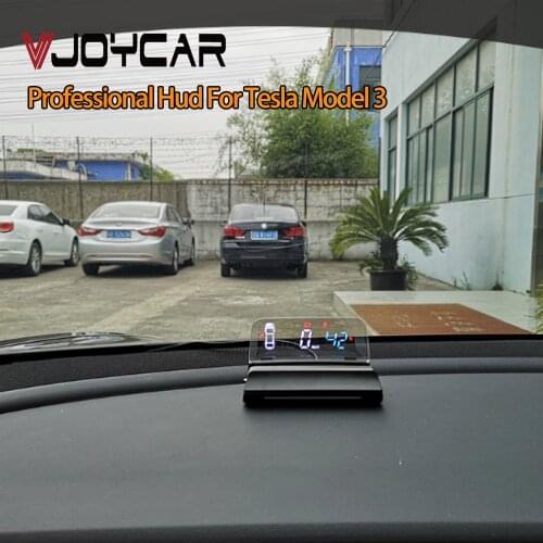 VJOYCAR Car HUD Head Up display Speed Projection Mirror HUD Door Status Shift Reminder Smart Onboard Computer for Tesla Model 3