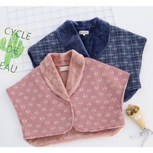 New Waistcoat Japan Style Winter Shawl Velvet Thick and Soft Shoulder Pads Cervical Spine Keep Warm and Cold-proof Vest