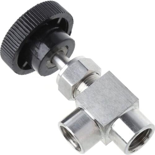 1/4\" BSP Equal Female Thread 304 Stainless Steel Flow Control Shut Off Needle Valve