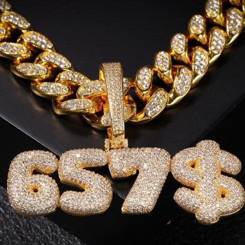 1 Heavey Big Clasp Custom Name Letters Pendant with 20mm Cuban Link Chain Iced Cubic Zirconia Fashion Jewelry Pendant Necklaces