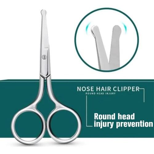 1PC Nose Hair Scissor Stainless steel eyebrow trimming scissors, beard scissors eyelash trimmers Hair Removal Tool