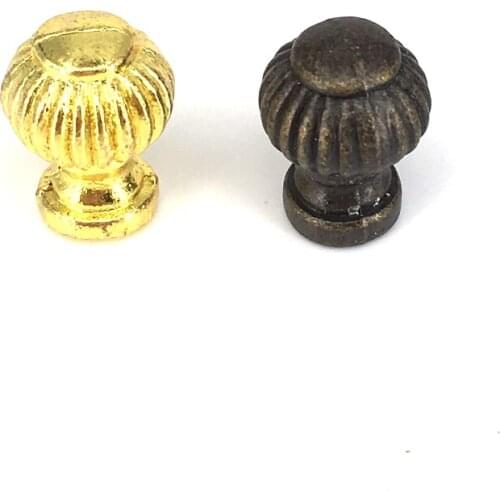 10PCS 14*19MM Vintage Small Case Cabinet Cupboard Drawer Pull Handle Dome Knob Jewelry Box Decorative Knobs Bronze/Gold