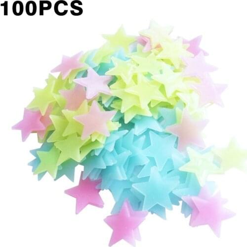 100pcs Creative Wall Stickers Luminous Fluorescent Green Stickers Early Education Toy Home Wall Decoration Wall Poster