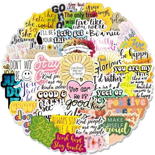 100PCS Incentive Language Reading Graffiti Waterproof Stickers For Laptop Notebook Skateboard Luggage Decal Helmet Decal Sticker