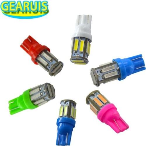 10X LED T10 10 SMD 7014 LED 194 168 501 10Led Instrument Lamps Auto Door Indicator Lights Super Bright White #LB130