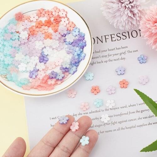 20pcs Resin 5-Petal Flower Bead Caps For Jewelry Making DIY Bracelet Necklace 12mm*12mm