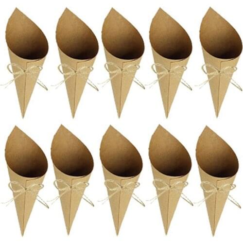 20pcs Love Heart Lace Laying Candy Wedding Party Favors Confetti Cones Paper Cone Decoration Supplies Gift Wedding Confetti Hot