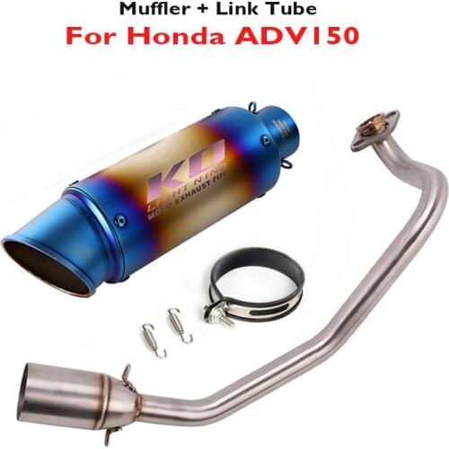 ADV150 Motorcycle 51mm Exhaust System Muffler Silencer Connector Section Link Pipe Slip on Exhaust for Honda ADV150