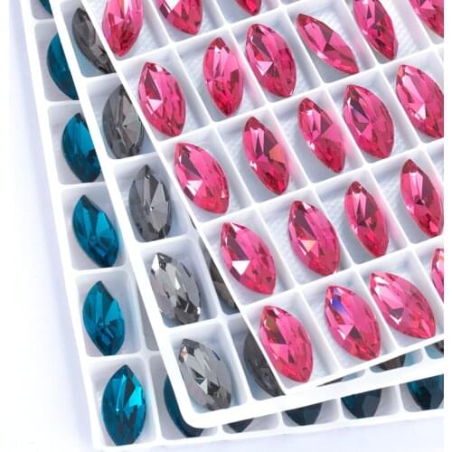 Astrobox K9 Navette Fancy Crystal Rhinestone Beads Top Stones Navette Glass Glue On Rhinestones Perfect For DIY Jewelry Making