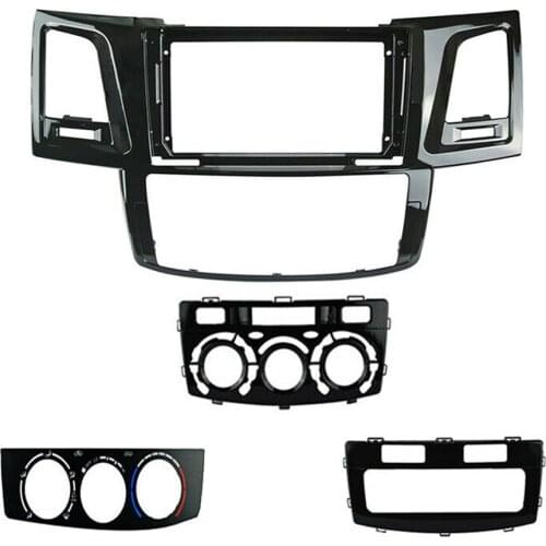 Car Radio Fascia Dashboard Installation Trim Kit 9 Inch 2 Din Dash Kit Panel DVD Frame for TOYOTA FORTUNER Hilux VIGO 2009-2015