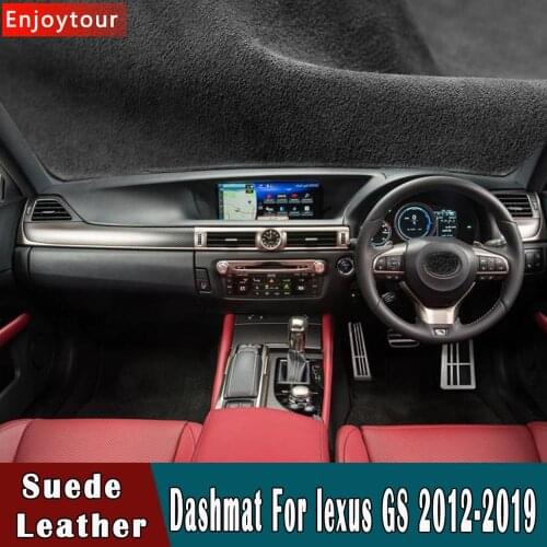 Car-styling Suede Leather Dashmat Dashboard Cover Pad Dash Mat Carpet For Lexus gs250t gs300h gs350 gs450 2012 - 2017 2019 RHD