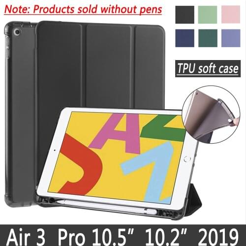 Case for iPad air 3 10.5 inch with pencil holder cover Pro 10.5 " 10.2 inch 2019 for iPad 7th generation smart sleep wake shell