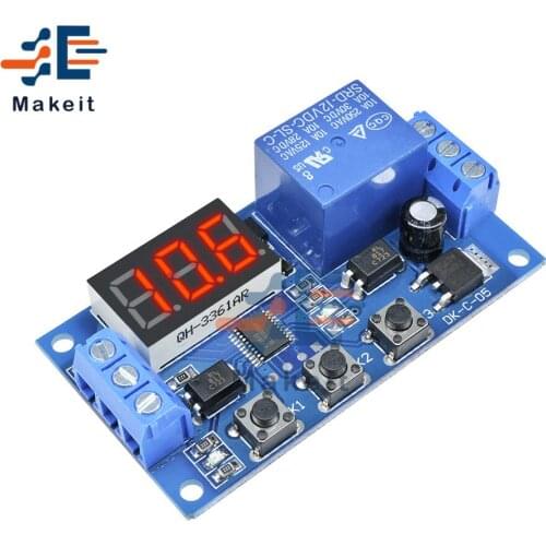 DC 12V LED Digital Display Delay Relay Module Trigger Time Circuit Timer 3 Bits Control Cycle Adjustable Switch Relay Module
