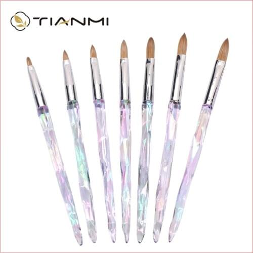Kolinsky Sable Acrylic Nail Brush Nail Extension UV Gel Builder Tools Shiny Carving Nails Art Pen Tool Acrylic Powder TIANMI